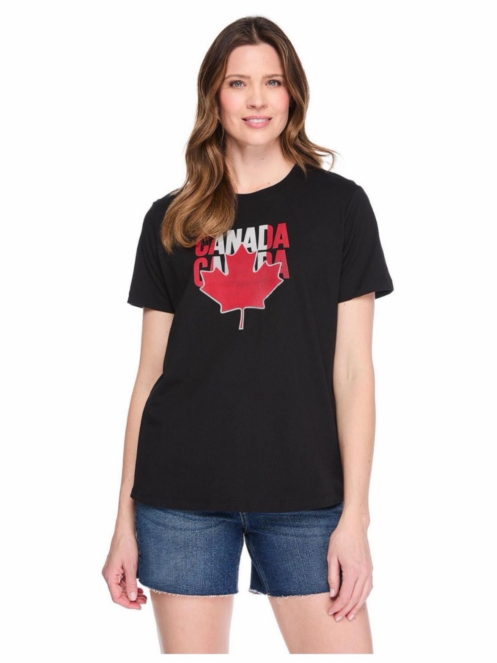 George Canada Maple Leaf Graphic T-Shirt Black XL